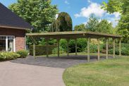 Doppelcarport Classic 3 mit PVC-Dach Variante A SET, Farbe: Natur KDI, Grundfläche 43,75 m²