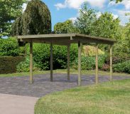 Einzelcarport Eco 1 Variante A ohne Einfahrtsbogen, Farbe: Natur KDI, Grundfläche 9,2 m²