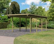 Einzelcarport Eco 2 Variante A mit PVC-Dach, Farbe: Natur KDI, Grundfläche 14 m²