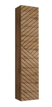 Hängeschrank mit drei Fächern Kongsvinger 01, Farbe: Eiche Wotan - Abmessungen: 180 x 30 x 30 cm (H x B x T), mit Push-to-open System