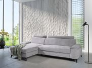 Schlichtes Ecksofa Kinrooi 01, Farbe: Grau - Abmessungen: 99 x 259 x 166 cm (H x B x T) - Ottomane: Links