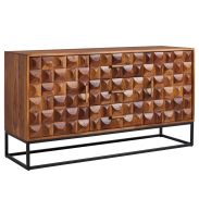 Sideboard, Farbe Sheesham, teilmassiv - Abmessungen: 81 x 145 x 45 cm (H x B x T)