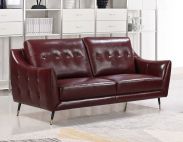 Echtleder Premium Couch Genova, 3-Sitz Sofa, Farbe: Weinrot