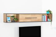 Hängeschrank Altels 09, Farbe: Riviera Eiche / Dunkelbraun - 30 x 179 x 30 cm (H x B x T)