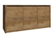 Kommode Selun 03, Farbe: Eiche Dunkelbraun - 80 x 130 x 43 cm (H x B x T)