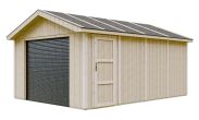 Garage Karlstein mit Elektro-Rolltor und 2 Fernbedienungen, ohne Boden, Nutzfläche: 17 m², verschließbare Tür, 354 x 468 cm, Dach mit Bitumenbeschichtung