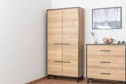 Schrank Altels 07, Farbe: Riviera Eiche / Dunkelbraun - 185 x 91 x 40 cm (H x B x T)