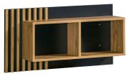 Hängeregal / Wandregal Trevalli 11, Farbe: Eiche / Schwarz - Abmessungen: 46 x 90 x 22 cm (H x B x T)