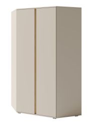 Eckkleiderschrank Fricourt 02, Beige / Eiche hell, 195 x 95 x 95 cm, mit 10 Fächern und 2 Kleiderstangen, ABS-Kanten, stabil und langlebig