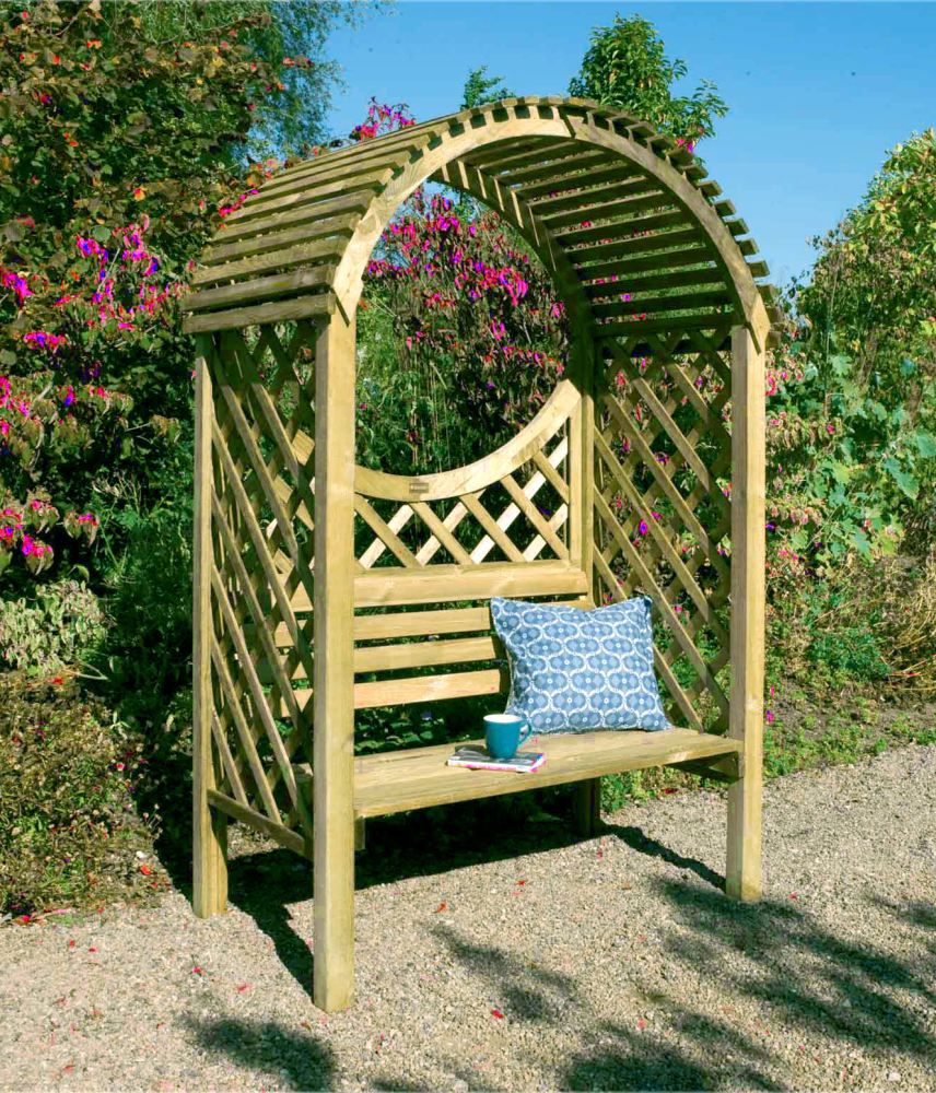 Pergola mit Sitzbank Durdica - Abmessung: 129 x 74 x 208 cm (B x T x H)