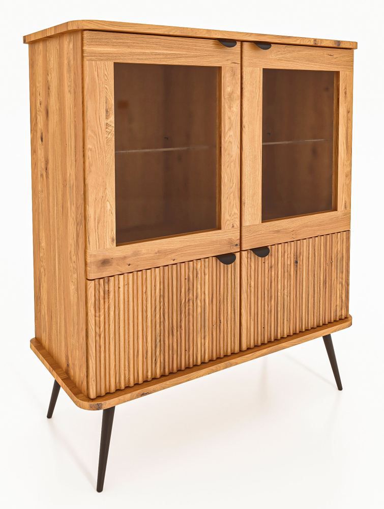 Vitrine Rolleston 21 Kernbuche massiv geölt - Abmessungen: 117 x 97 x 46 cm (H x B x T)