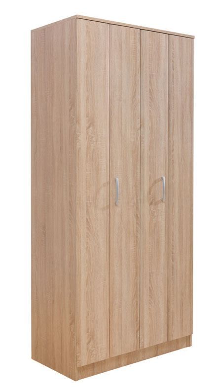 Drehtürenschrank / Kleiderschrank Muros 02, Farbe: Eiche Braun - 222 x 100 x 52 cm (H x B x T)