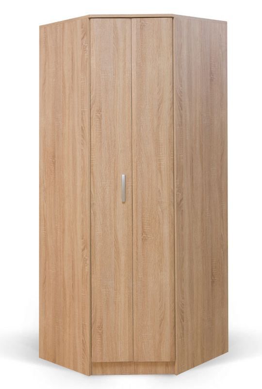 Drehtürenschrank / Eckkleiderschrank Muros 06, Farbe: Eiche Braun - 222 x 87 x 50 cm (H x B x T)