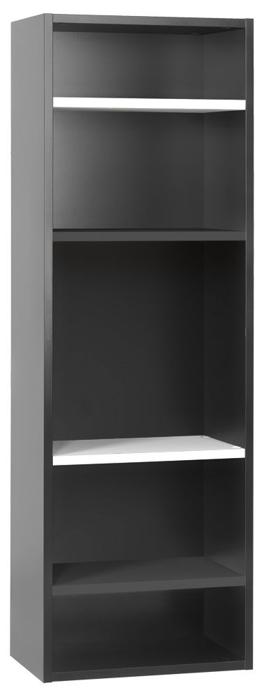 Jugendzimmer - Regal Marincho 39, Farbe: Schwarz / Weiß - Abmessungen: 159 x 53 x 32 cm (H x B x T)