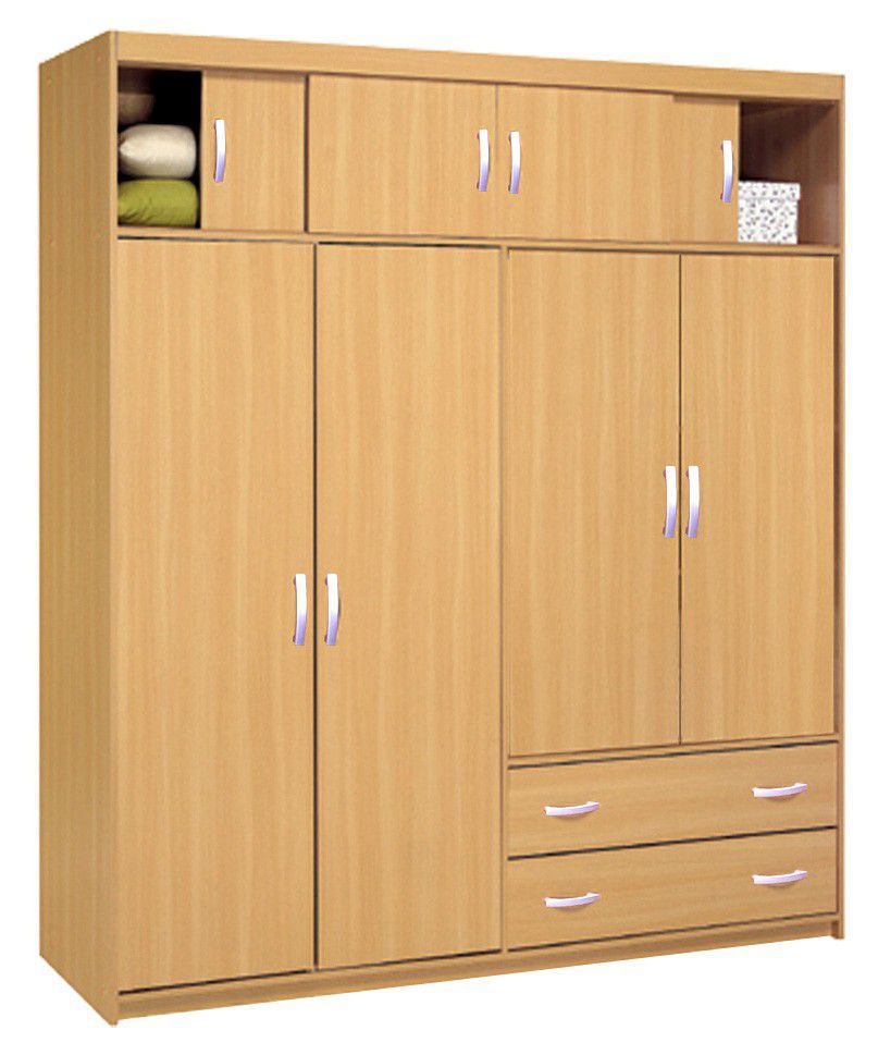 Drehtürenschrank / Kleiderschrank Sepatan 11, Farbe: Erle - Abmessungen: 220 x 170 x 55 cm (H x B x T)