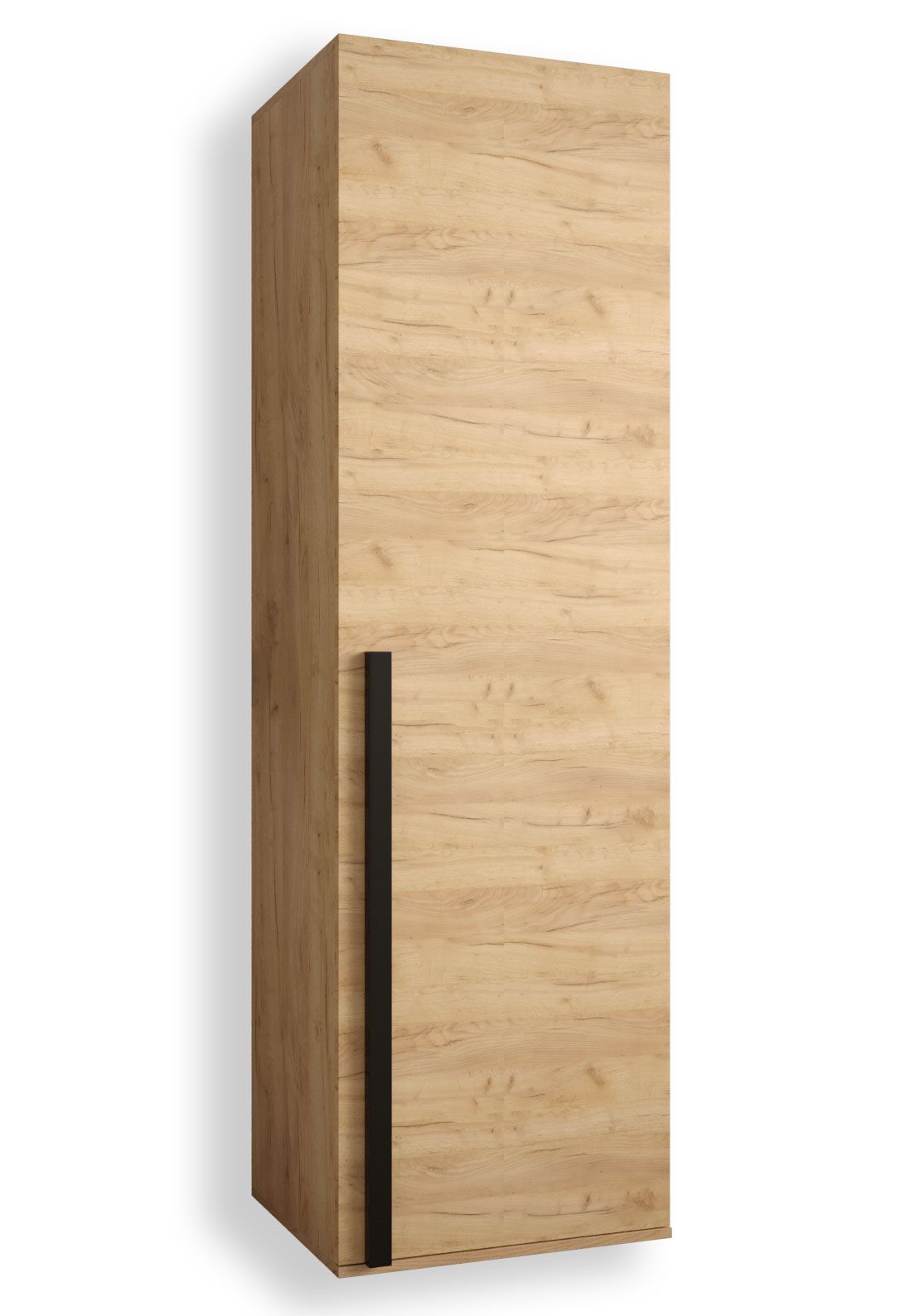 Neutraler Schrank Tödi 02, Farbe: Eiche - Abmessungen: 184 x 50 x 42 cm (H x B x T), mit zwei Fächern und eine Kleiderstange