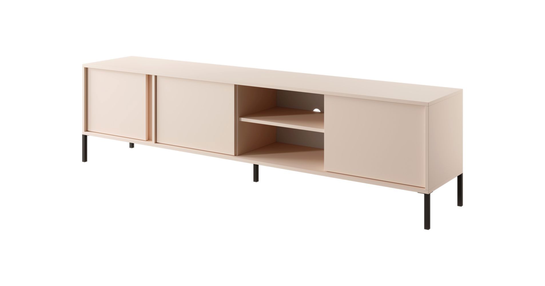 TV-Unterschrank mit genügend Stauraum Zaghouan 09, Farbe: Beige - Abmessungen: 53,5 x 202,9 x 39,5 cm (H x B x T)