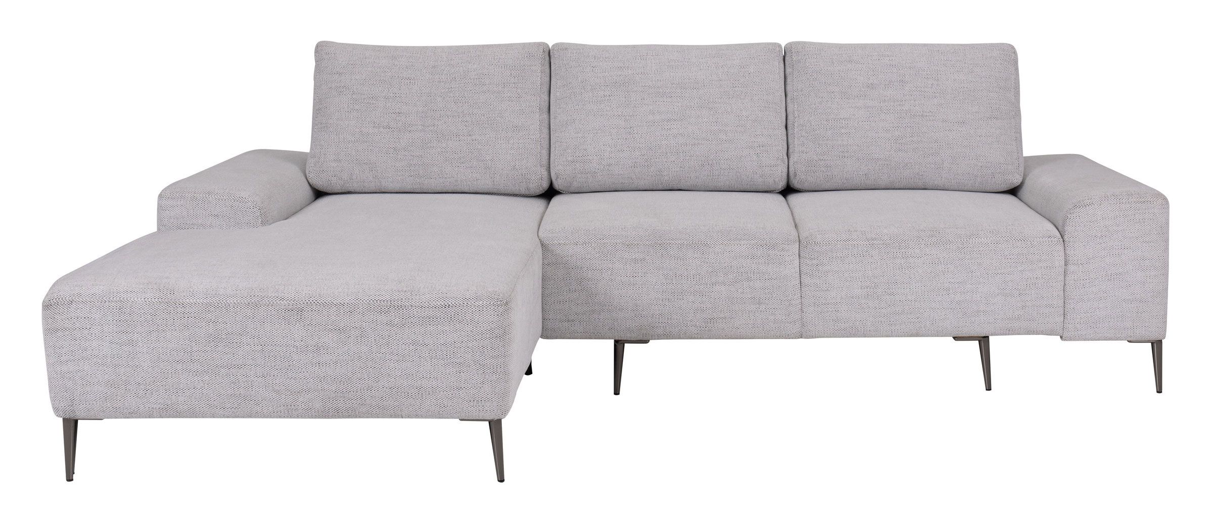 Modernes Ecksofa Westerlo 01, Farbe: Grau - Abmessungen: 92 x 286 x 172 cm (H x B x T) - Ottomane: Links