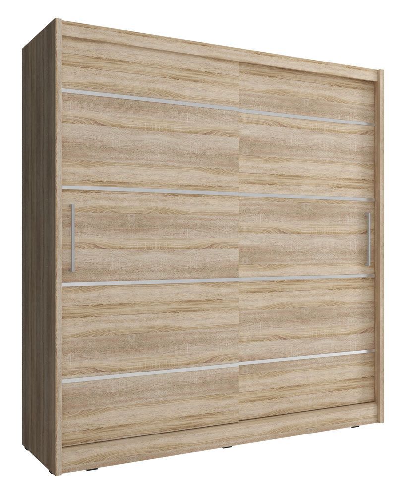 Schlichter Kleiderschrank mit genügend Stauraum Warbreck 30, Farbe: Eiche Sonoma - Abmessungen: 200 x 180 x 62 cm (H x B x T)