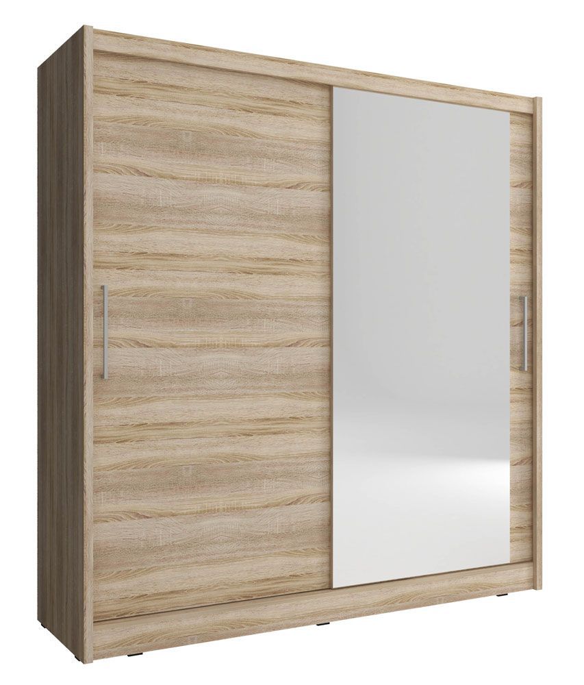 Eleganter Kleiderschrank mit fünf Fächern Warbreck 18, Farbe: Eiche Sonoma - Abmessungen: 200 x 180 x 62 cm (H x B x T)