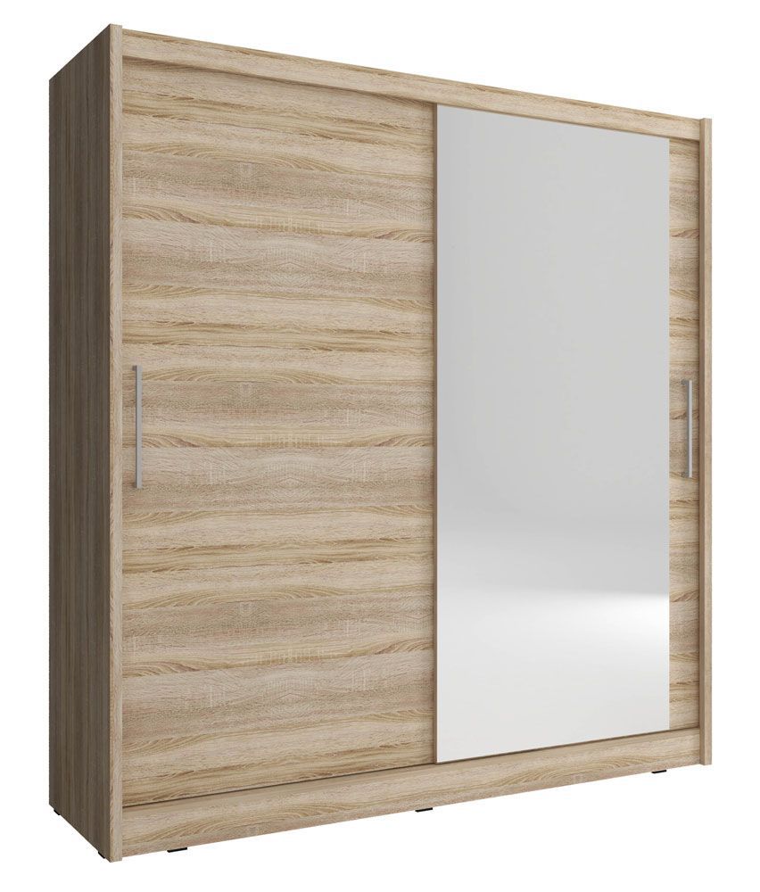 Neutraler Kleiderschrank mit genügend Stauraum Warbreck 21, Farbe: Eiche Sonoma - Abmessungen: 214 x 200 x 62 cm (H x B x T)