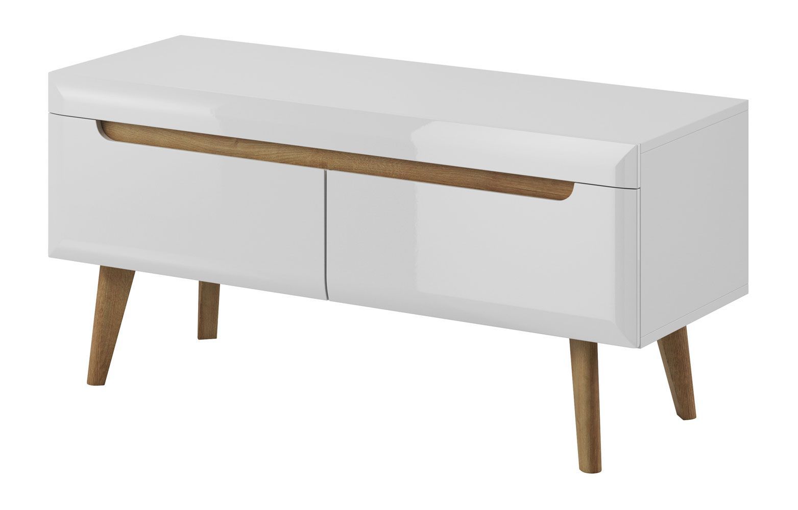 TV-Unterschrank Cathcart 03, Farbe: Eiche Riviera / Weiß - Abmessungen: 50 x 107 x 40 cm (H x B x T), mit zwei Schubladen