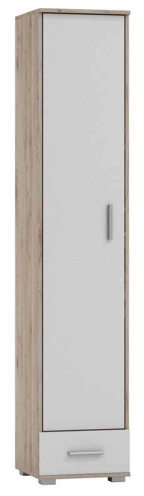 Schrank Kavieng 23, Farbe: Eiche / Weiß - Abmessungen: 200 x 40 x 40 cm (H x B x T)