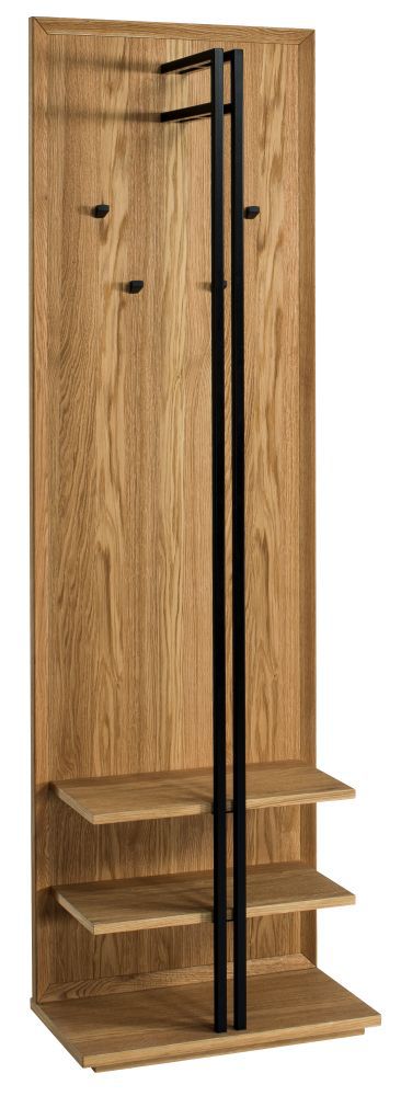 Garderobe Belem 05, Farbe: Natur, Eiche teilmassiv – 201 x 60 x 35 (H x B x T)