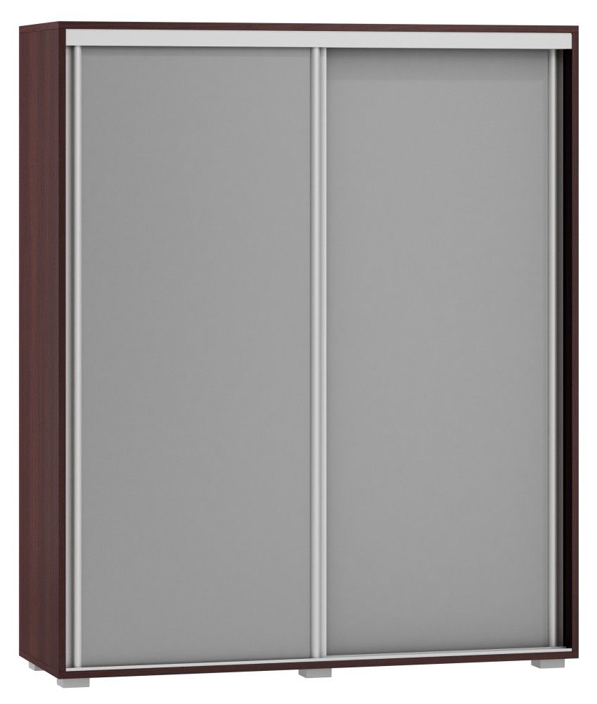 Schiebetürenschrank / Kleiderschrank Tabubil 20, Farbe: Wenge / Grau - Abmessungen: 145 x 120 x 41 cm (H x B x T)