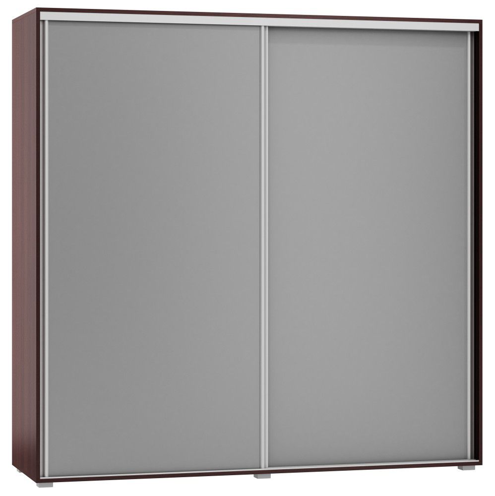 Schiebetürenschrank / Kleiderschrank Tabubil 32, Farbe: Wenge / Grau - Abmessungen: 200 x 200 x 60 cm (H x B x T)