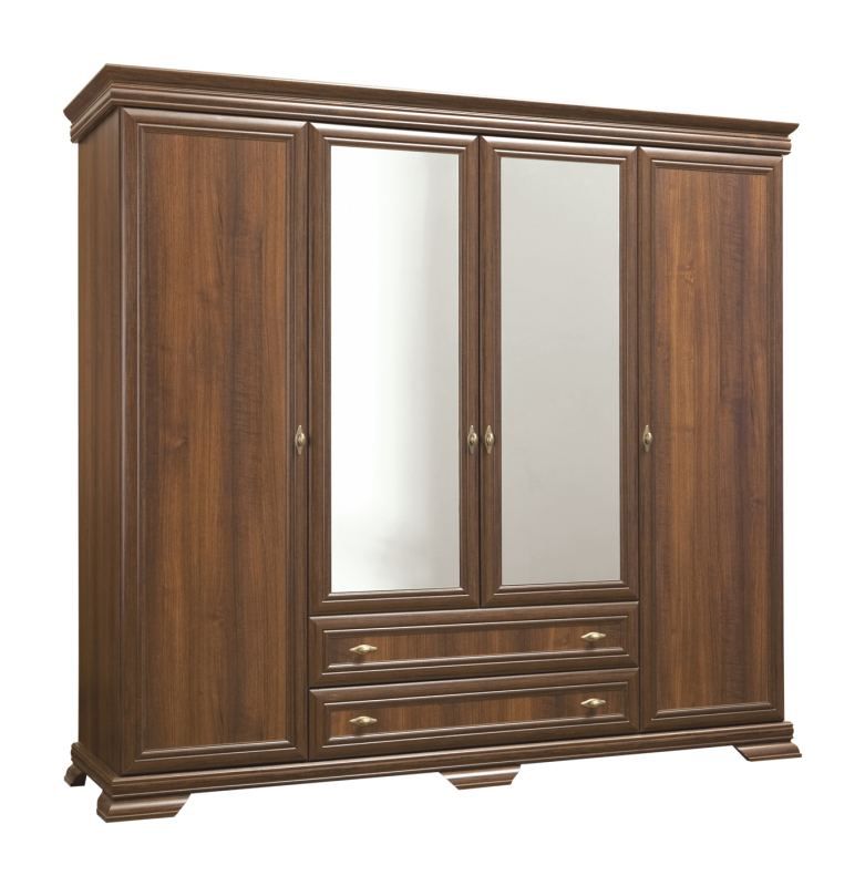 Drehtürenschrank / Kleiderschrank Sentis 25, Farbe: Dunkelbraun - 211 x 208 x 62 cm (H x B x T)