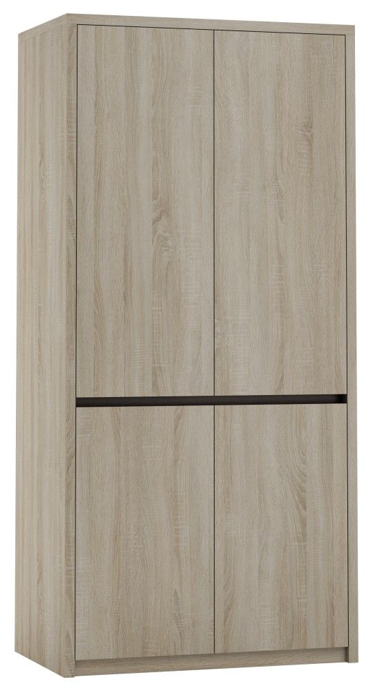 Drehtürenschrank / Kleiderschrank Popondetta 22, Farbe: Sonoma Eiche - Abmessungen: 200 x 95 x 58 cm (H x B x T)