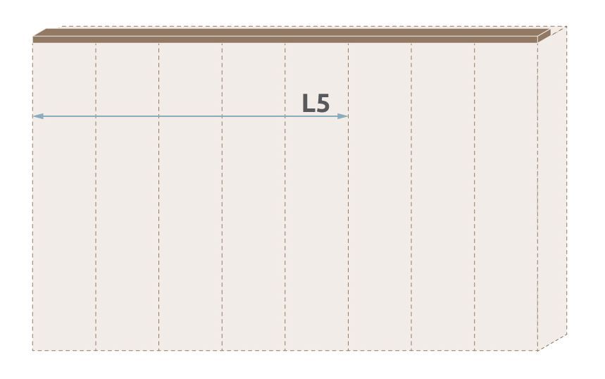 Oberer Rahmen für Drehtürenschrank / Kleiderschrank Gataivai und Anbaumodule, Farbe: Walnuss - Breite: 227 cm