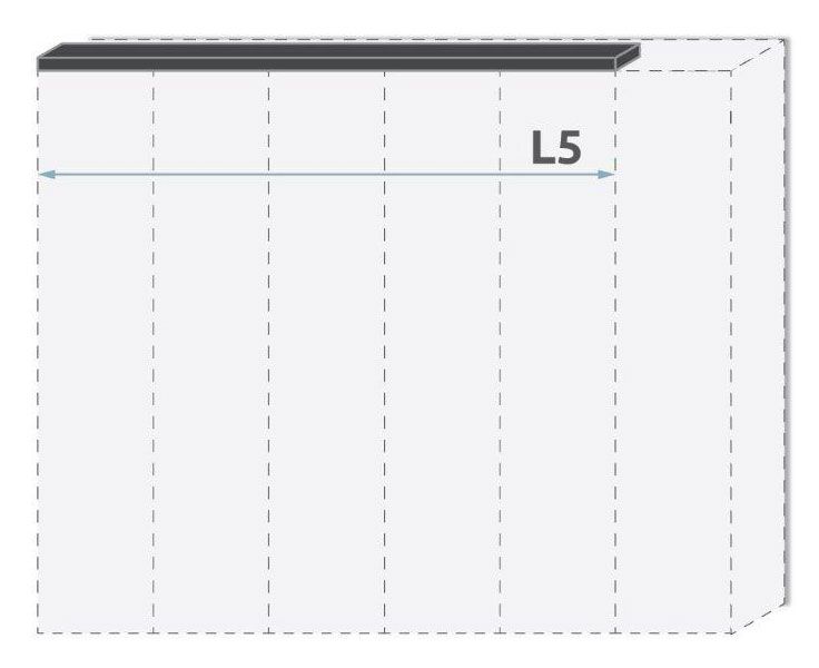 Oberer Rahmen für Drehtürenschrank / Kleiderschrank Faleasiu und Anbaumodule, Farbe: Weiß - Breite: 227 cm