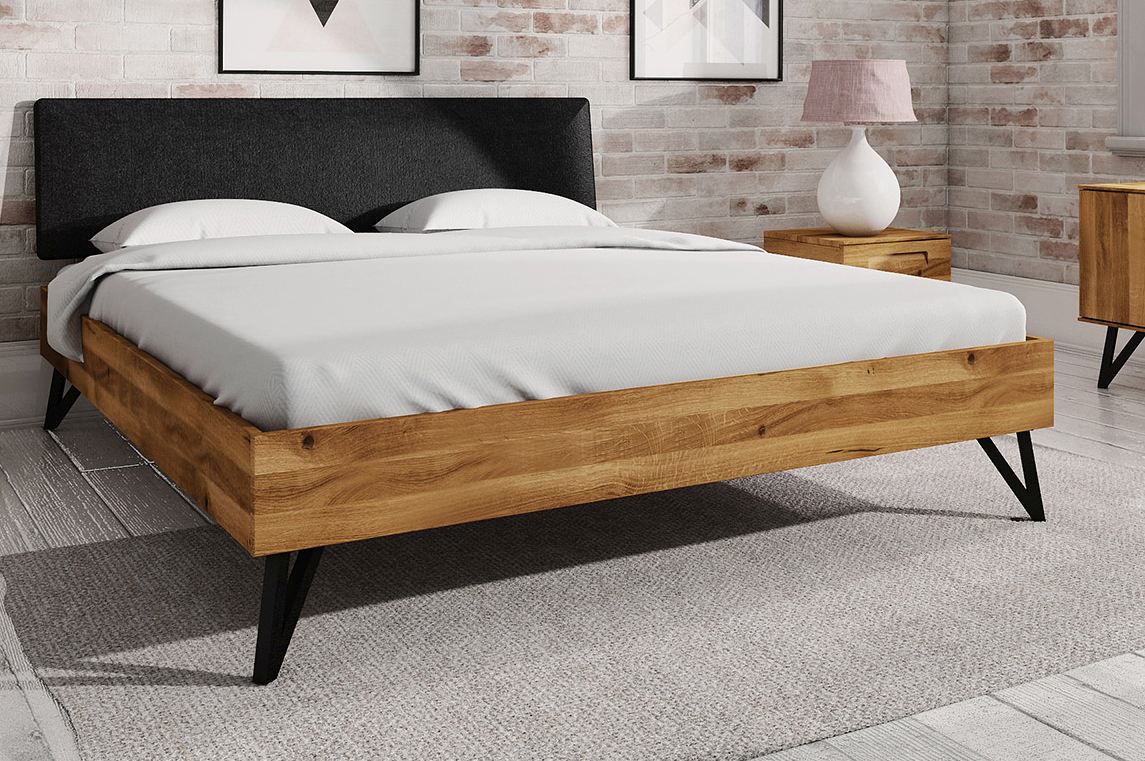 Doppelbett Masterton 01 Wildeiche massiv geölt - Liegefläche: 160 x 200 cm (B x L)