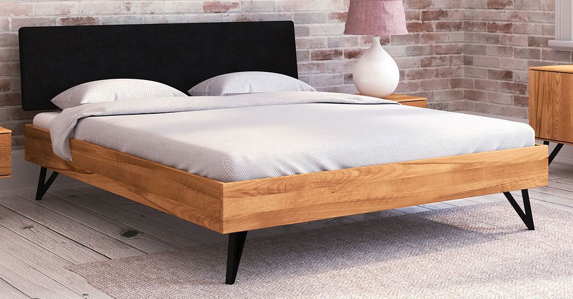 Doppelbett Masterton 01 Kernbuche massiv geölt - Liegefläche: 180 x 200 cm (B x L)