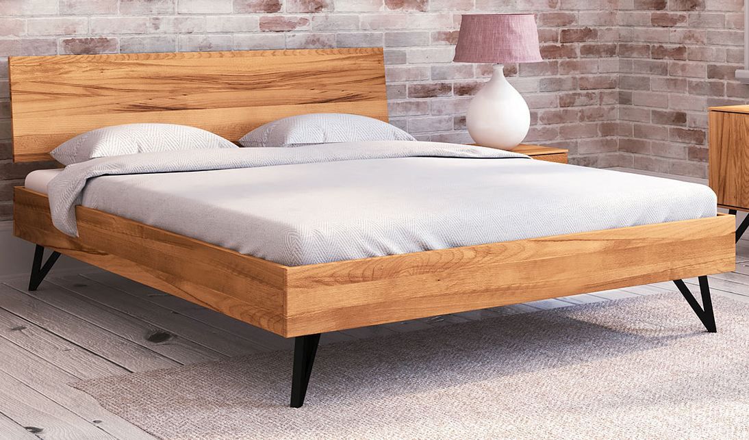 Doppelbett Masterton 02 Kernbuche massiv geölt - Liegefläche: 200 x 200 cm (B x L)