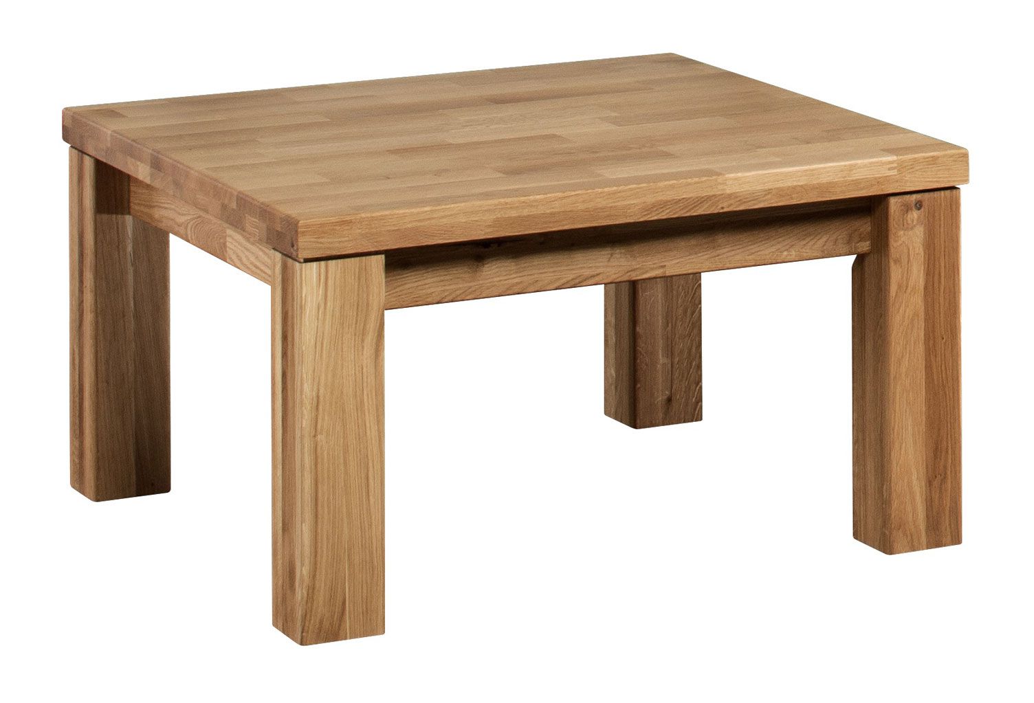 Stabiler Couchtisch aus Eiche massiv Holz Floresta 01, einfaches klares Design, Natur, 75 x 75 x 44 cm, Zeitgemäßer Stil, Oberfläche: geölt / gewachst