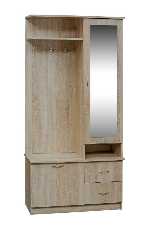 Garderobe Concorda 03, Farbe: Eiche Sonoma - 194 x 93 x 40 cm (H x B x T)