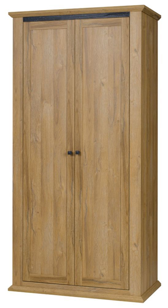 Drehtürenschrank / Kleiderschrank Matam 02, Farbe: Eiche - 200 x 100 x 54 cm (H x B x T)