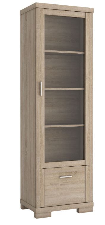 Vitrine "Temerin" Farbe Sonoma-Eiche 16 - Abmessungen: 195 x 60 x 42 cm (H x B x T)