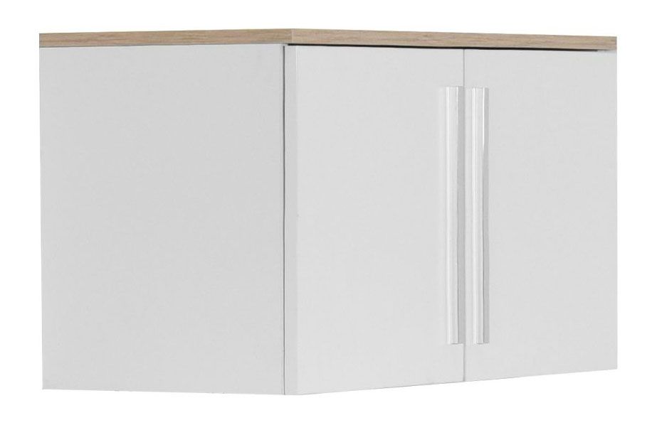 Aufsatz für Drehtürenschrank/ Kleiderschrank Burgos 01, Farbe: Eiche / Weiß - 45 x 80 x 38 cm (H x B x T)