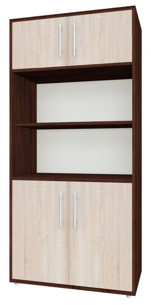 Schrank Curug 19, Farbe: Nuss / Ulme - Abmessungen: 188 x 90 x 34 cm (H x B x T)