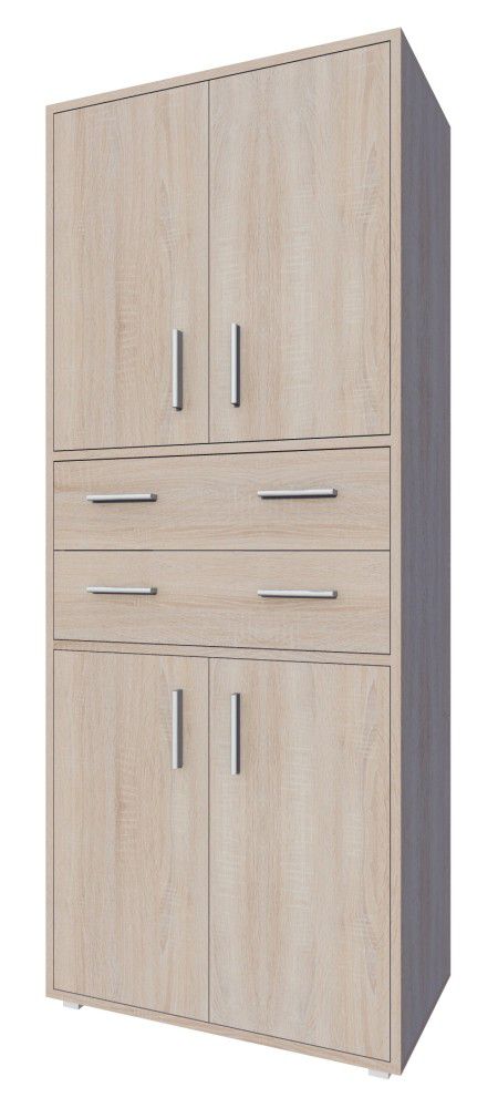 Schrank Garut 32, Farbe: Sonoma Eiche - Abmessungen: 194 x 80 x 40 cm (H x B x T)