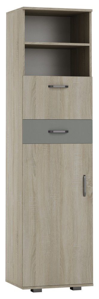 Schrank Ciomas 31, Farbe: Sonoma Eiche / Grau - Abmessungen: 190 x 50 x 40 cm (H x B x T)