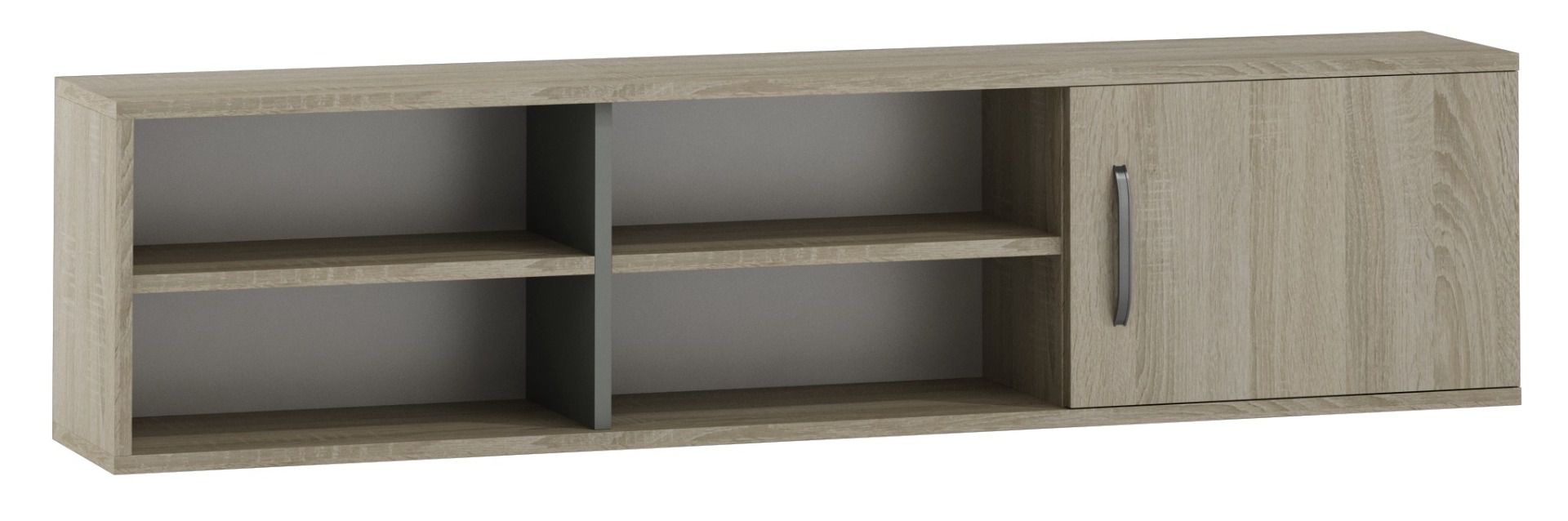 Hängeschrank Ciomas 16, Farbe: Sonoma Eiche / Grau - Abmessungen: 35 x 135 x 23 cm (H x B x T)