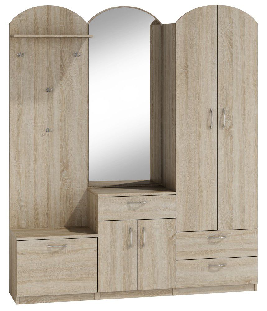 Garderobe Paseh 17, Farbe: Sonoma Eiche - Abmessungen: 205 x 170 x 40 cm (H x B x T)