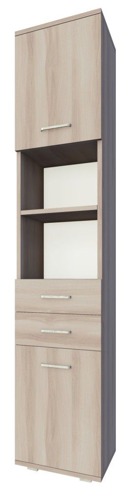 Schrank Kisaran 10, Farbe: Sonoma Eiche - Abmessungen: 200 x 40 x 40 cm (H x B x T)