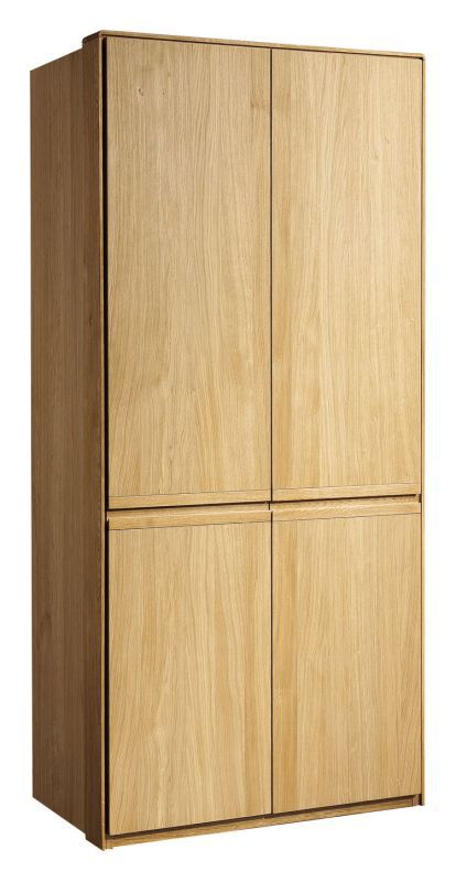 Kleiderschrank / Drehtürenschrank Fazenda 01, Farbe: Natur, Eiche teilmassiv – 222 x 104 x 61 cm (H x B x T)