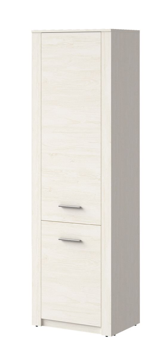 Schrank Schleie 01, Farbe: Kiefer Weiß - Abmessungen: 191 x 59 x 40 cm (H x B x T)